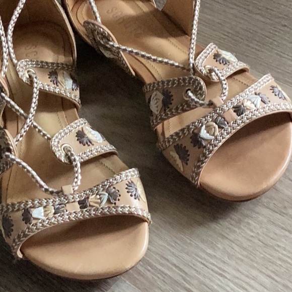 Schutz Beige Strappy Sandals with Rope Detail - Picture 2 of 9